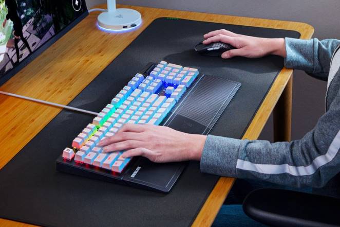 Razer clavier blanc blackwidow v3 - interrupteur vert - nous - édition roblox F8BX59
