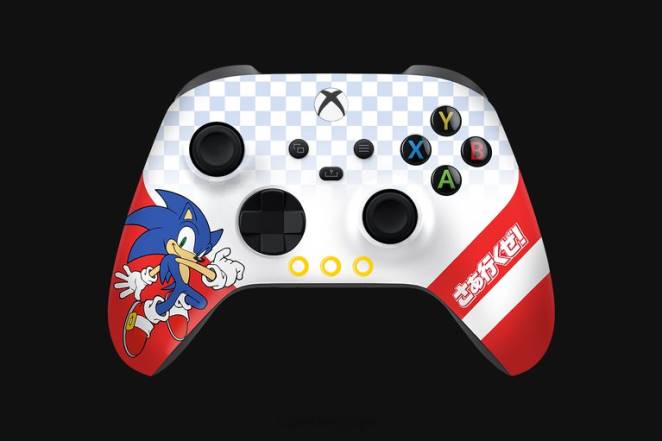 Razer console une couleur Contrôleur sans fil Sonic The Hedgehog et support de chargement rapide pour Xbox F8BX167