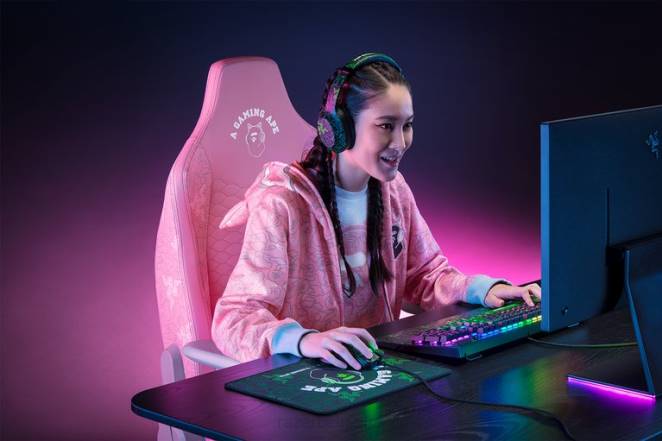 Razer X *A Bathing Ape chaise de jeu quartz iskur F8BX126
