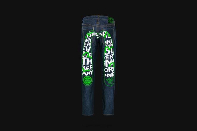Razer vêtements une couleur evisu daicock imprimé avec broderie jean coupe carotte #2017 F8BX192