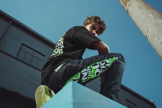 Razer vêtements une couleur t-shirt imprimé evisu daicock F8BX191