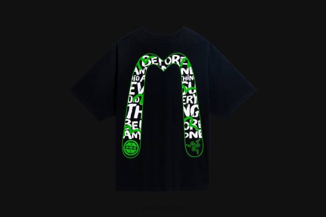 Razer vêtements une couleur t-shirt imprimé evisu daicock F8BX191
